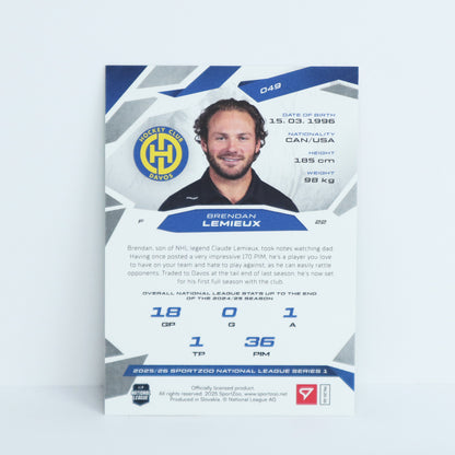 049 - HCD - BRENDAN LEMIEUX - BASE GREEN - 17/30