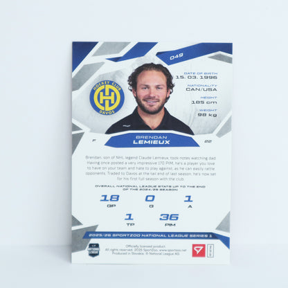 049 - HCD - BRENDAN LEMIEUX - BASE RED - 07/20