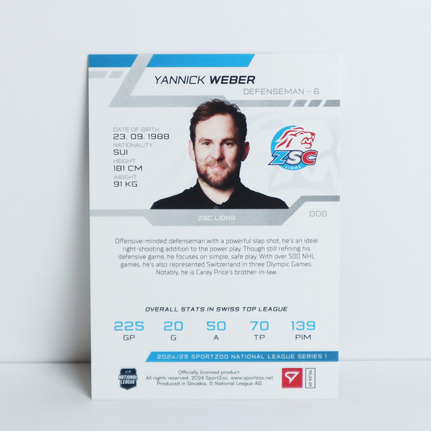 008 - ZSC - YANNICK WEBER - BASE RED - 18/20