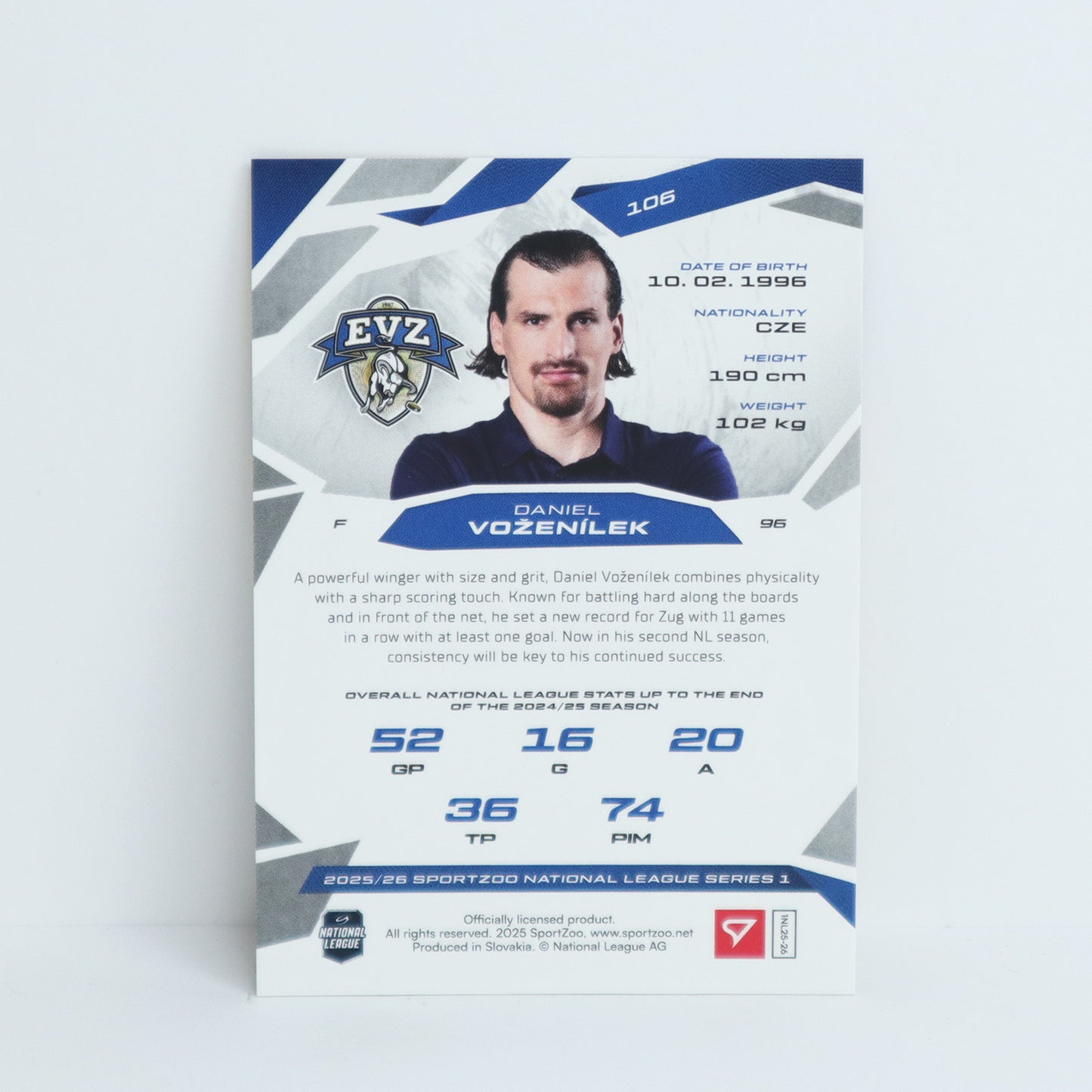 106 - EVZ - DANIEL VOZENILEK - BASE GOLD - 10/10