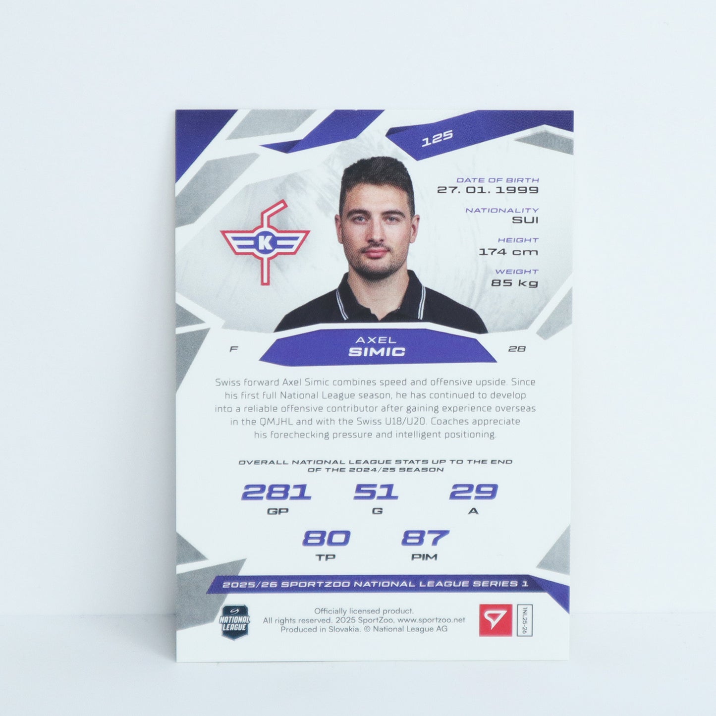 125 - EHCK - AXEL SIMIC - BASE GOLD - 09/10