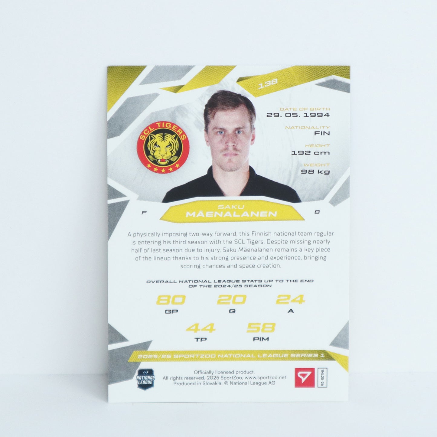 138 - SCL - SAKU MAENALANEN - BASE GOLD - 05/10