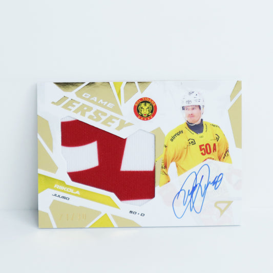 GJS-JR - SCL - JUUSO RIIKOLA - GAME JERSEY GOLD AUTO - 21/30
