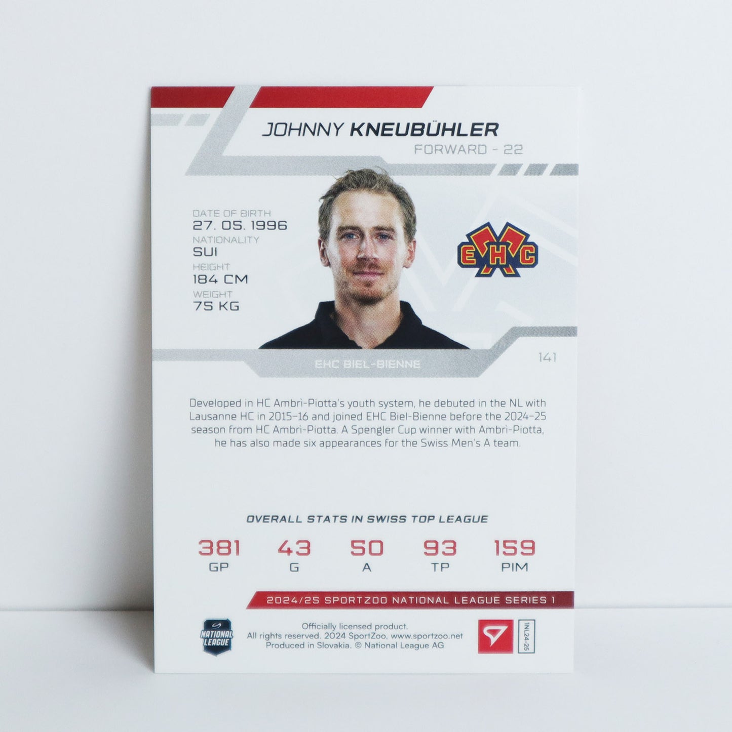 141 - EHCB - J. KNEUBUEHLER - BASE RED - 18/20