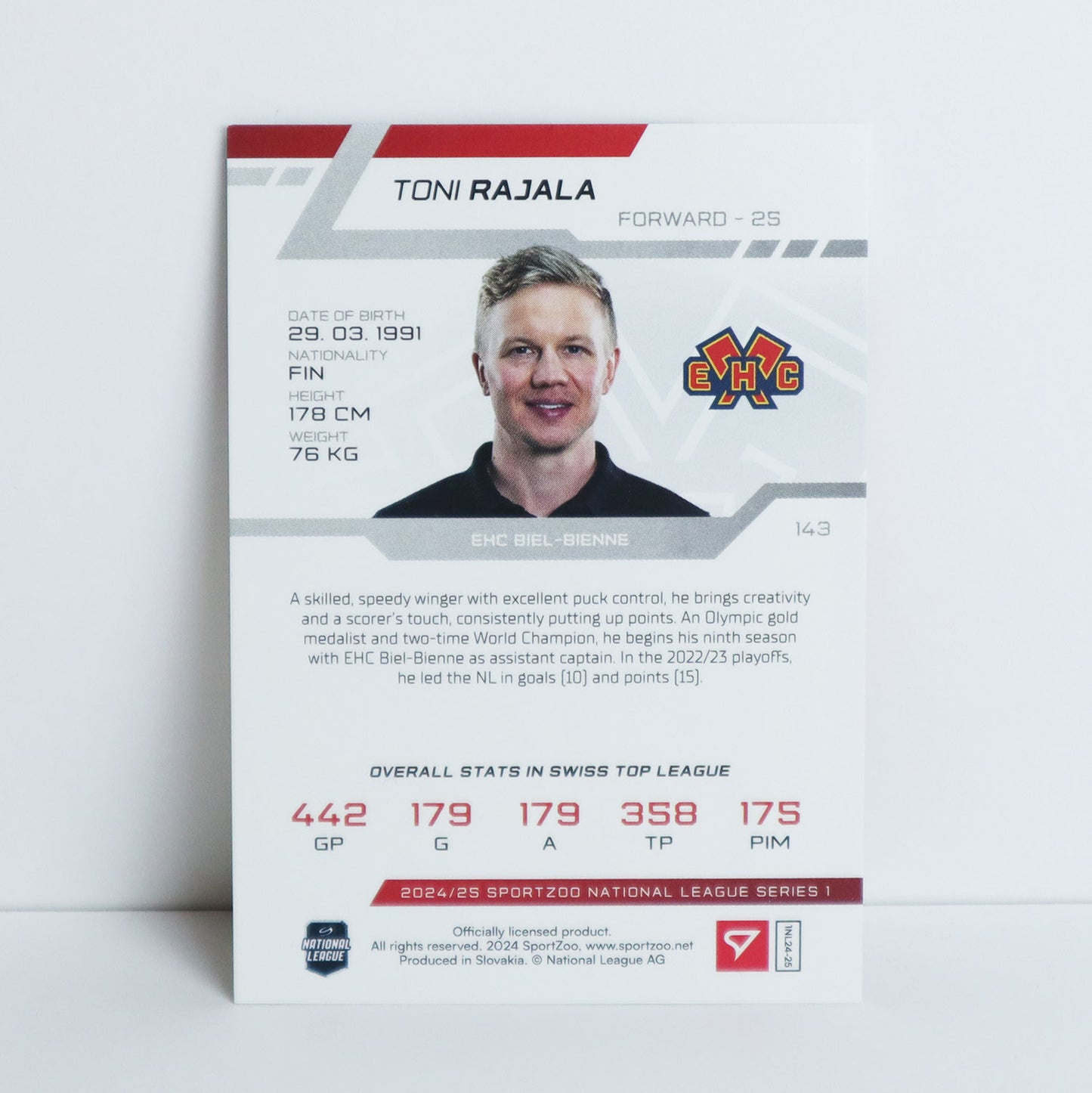 143 - EHCB - TONI RAJALA - BASE GOLD - 07/10