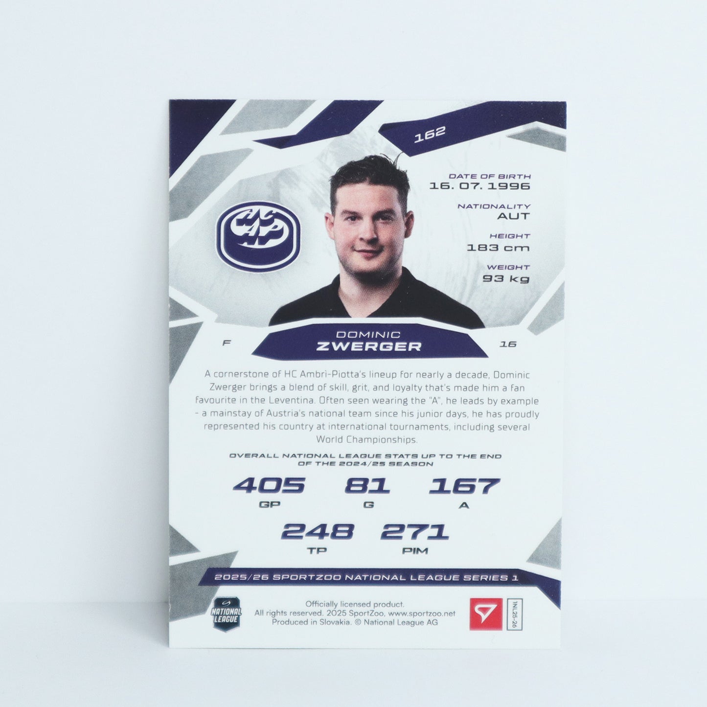 162 - HCAP - DOMINIC ZWERGER - BASE SET