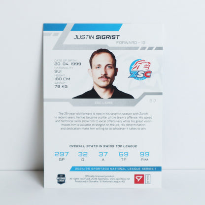 017 - ZSC - JUSTIN SIGRIST - BASE RED - 02/20