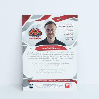 185 - EHCB - LINUS HULTSTROM - BASE BLACK - 1/1
