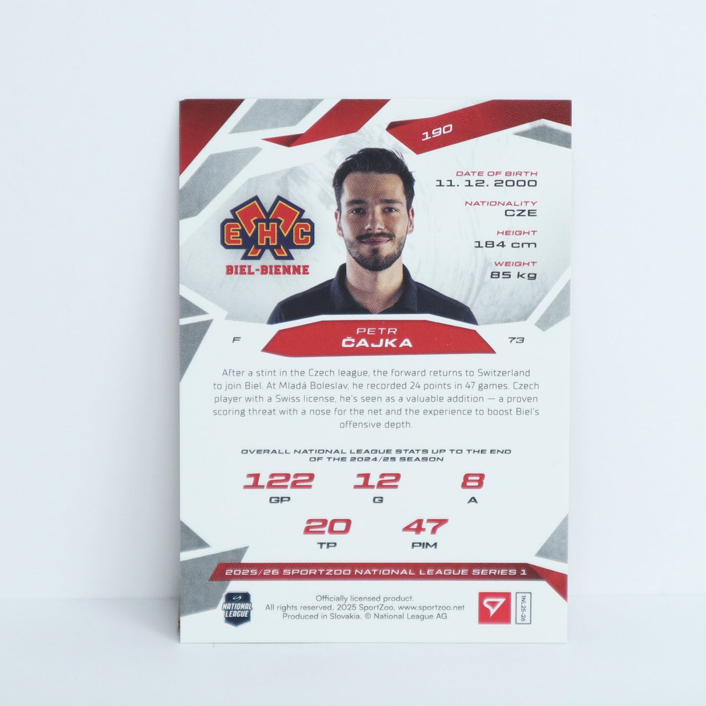 190 - EHCB - PETR CAJKA - BASE RED - 19/20