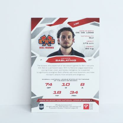 196 - EHCB - YANICK SABLATNIG - BASE RED - 18/20