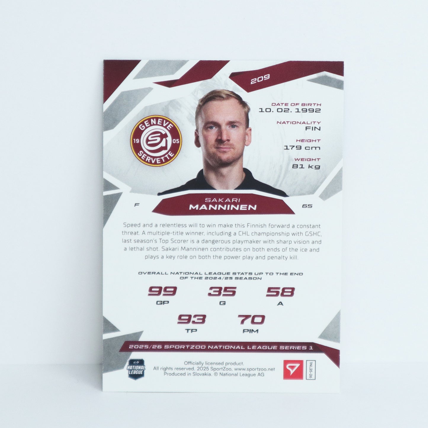 209 - GSHC - SAKARI MANNINEN - BASE BLUE