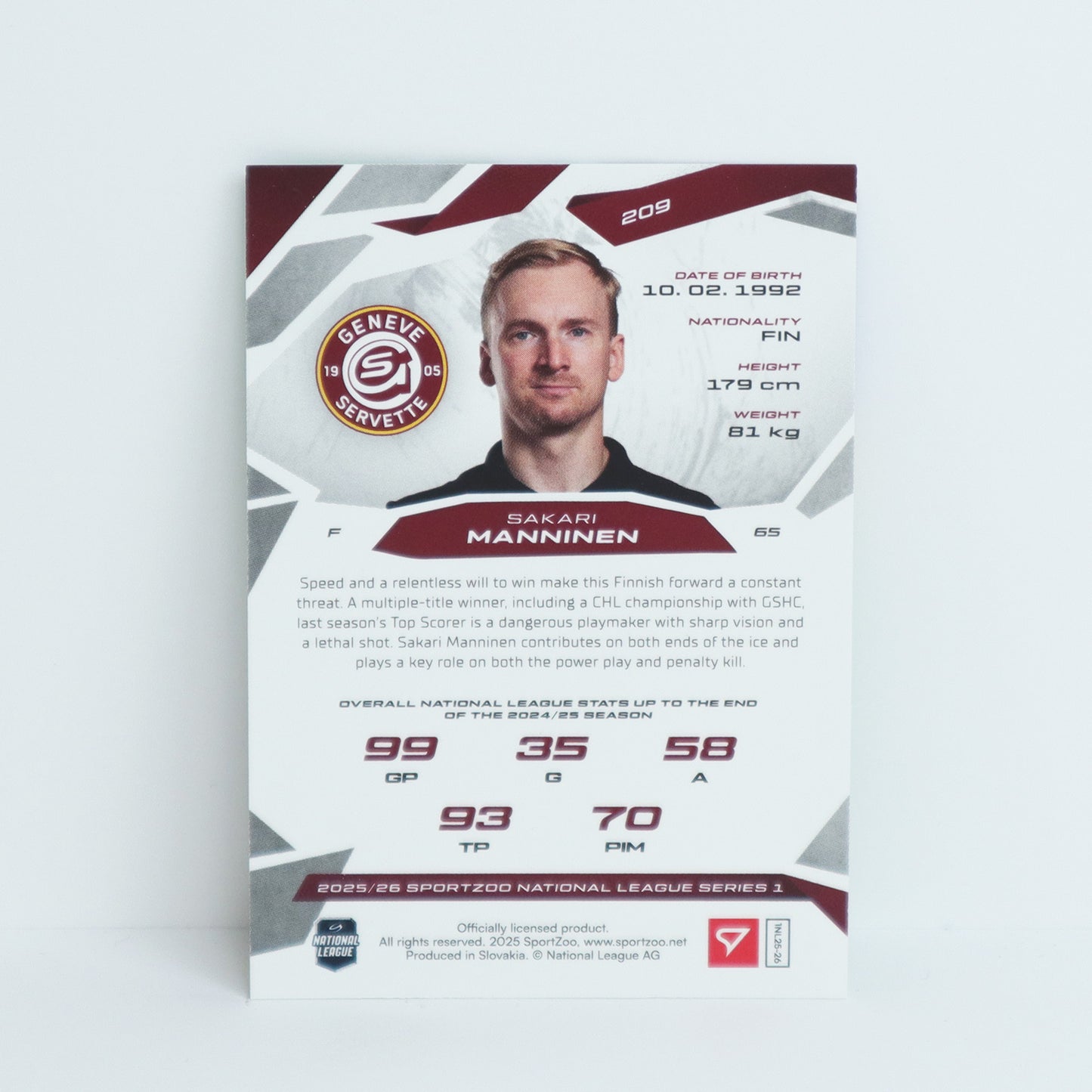 209 - GSHC - SAKARI MANNINEN - BASE GREEN - 10/30