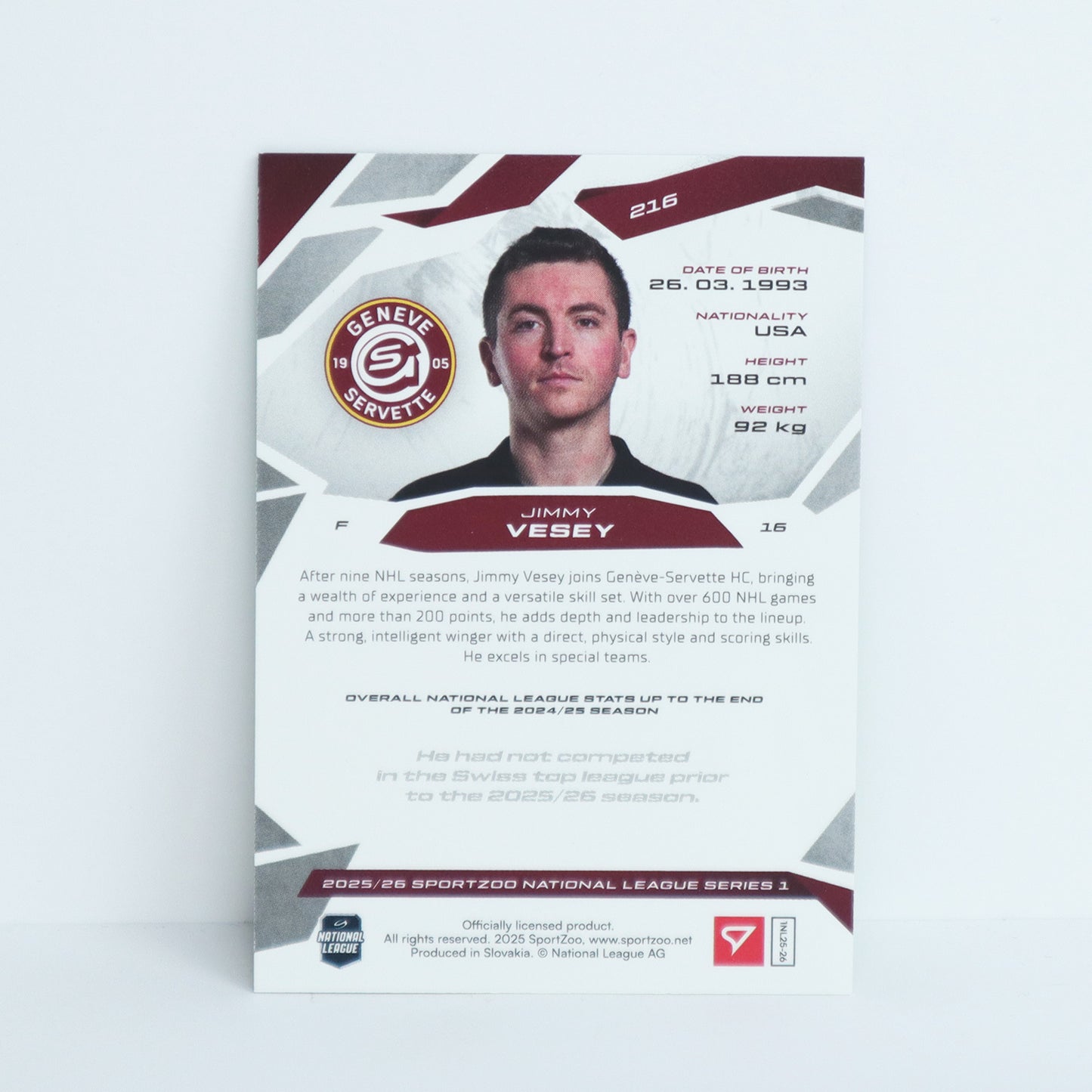 216 - GSHC - JIMMY VESEY - BASE GREEN - 07/30