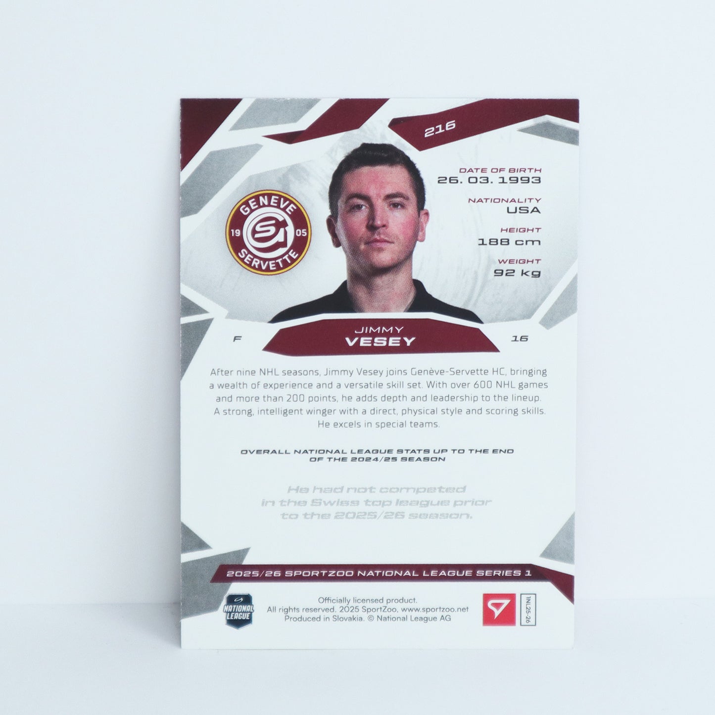 216 - GSHC - JIMMY VESEY - BASE PINK