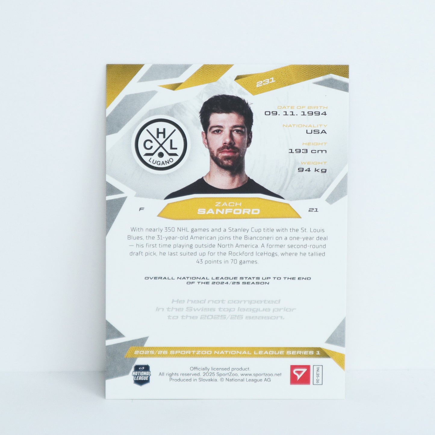 231 - HCL - ZACH SANFORD - BASE GOLD - 04/10