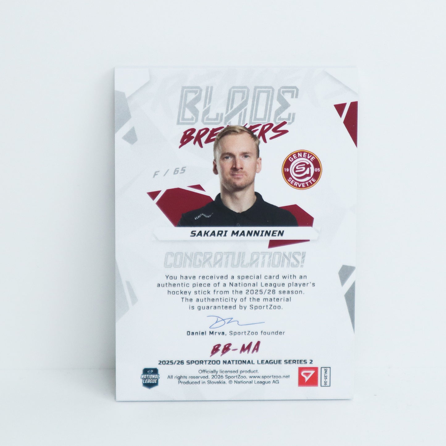 BB-MA - GSHC - SAKARI MANNINEN - BLADE BREAKERS SILVER - 08/20