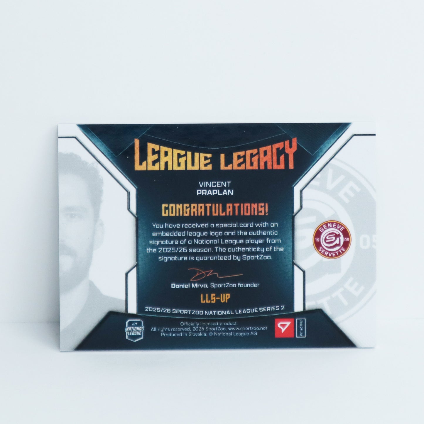 LLS-VP - GSHC - VINCENT PRAPLAN - LEAGUE LEGACY GOLD AUTO - 1/9