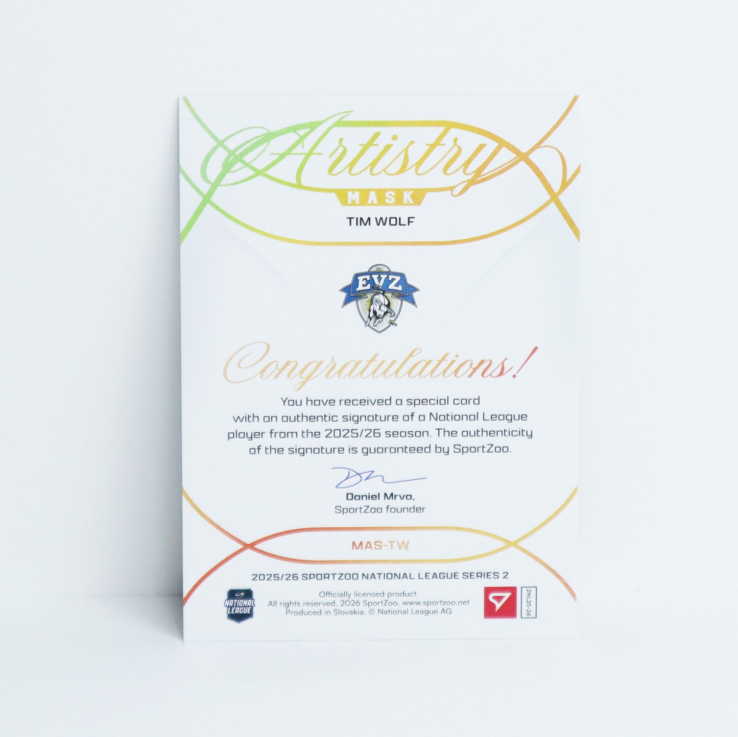 MAS-TW - EVZ - TIM WOLF - MASK ARTISTRY GOLD AUTO - 01/35