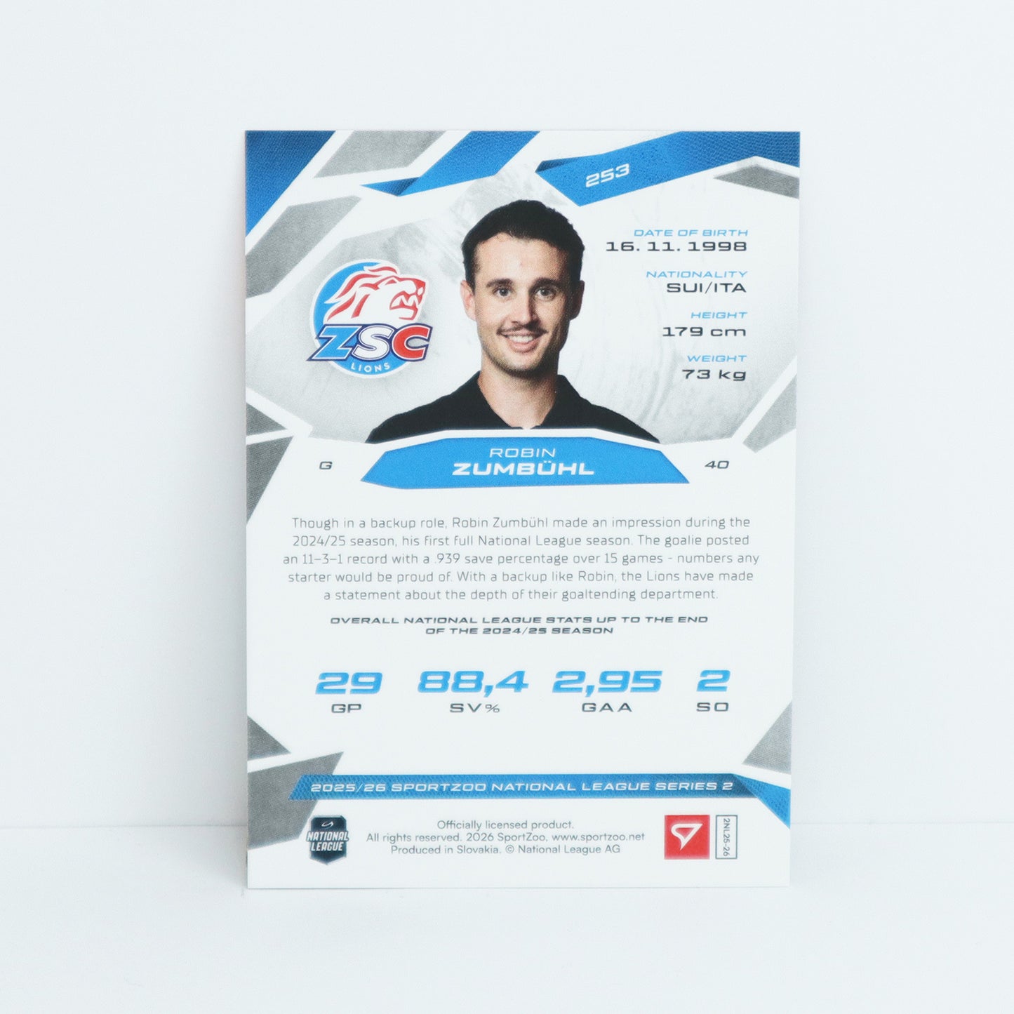 253 - ZSC - ROBIN ZUMBUHL - BASE BLUE