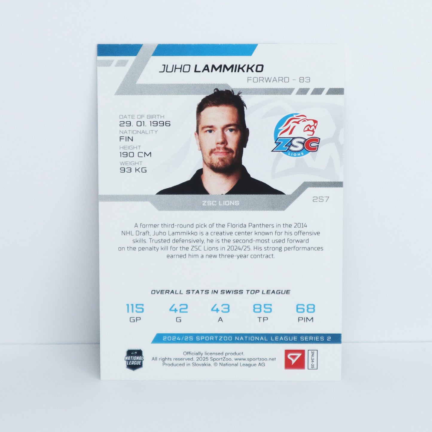 257 - ZSC - JUHO LAMMIKKO - BASE PURPLE