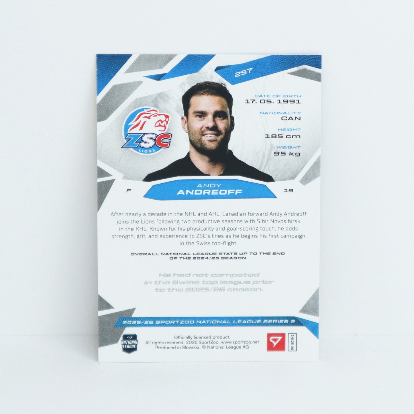 257 - ZSC - ANDY ANDREOFF - BASE GOLD - 08/10