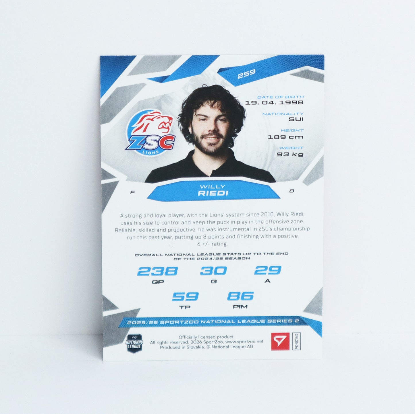259 - ZSC - WILLY RIEDI - BASE RED - 17/20