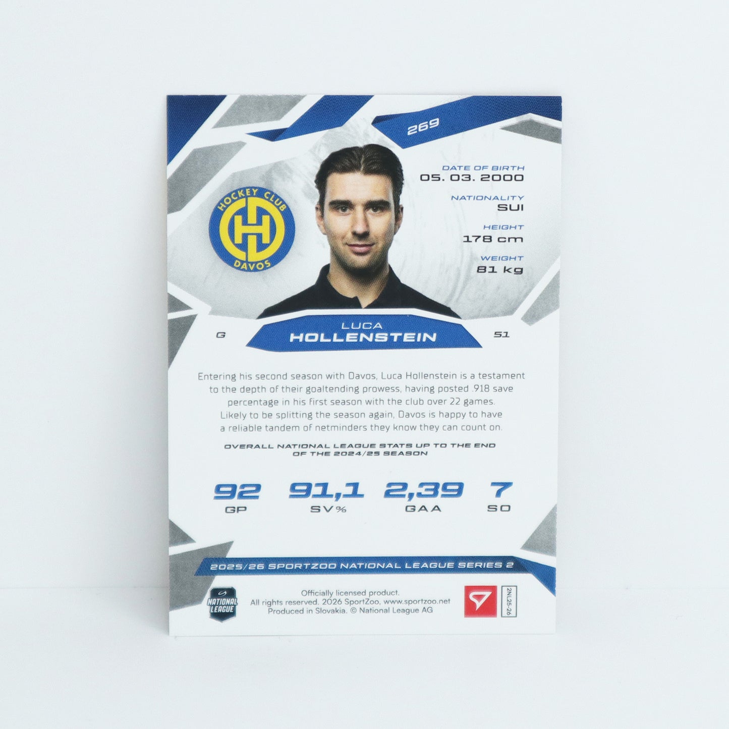 269 - HCD - LUCA HOLLENSTEIN - BASE GOLD - 03/10