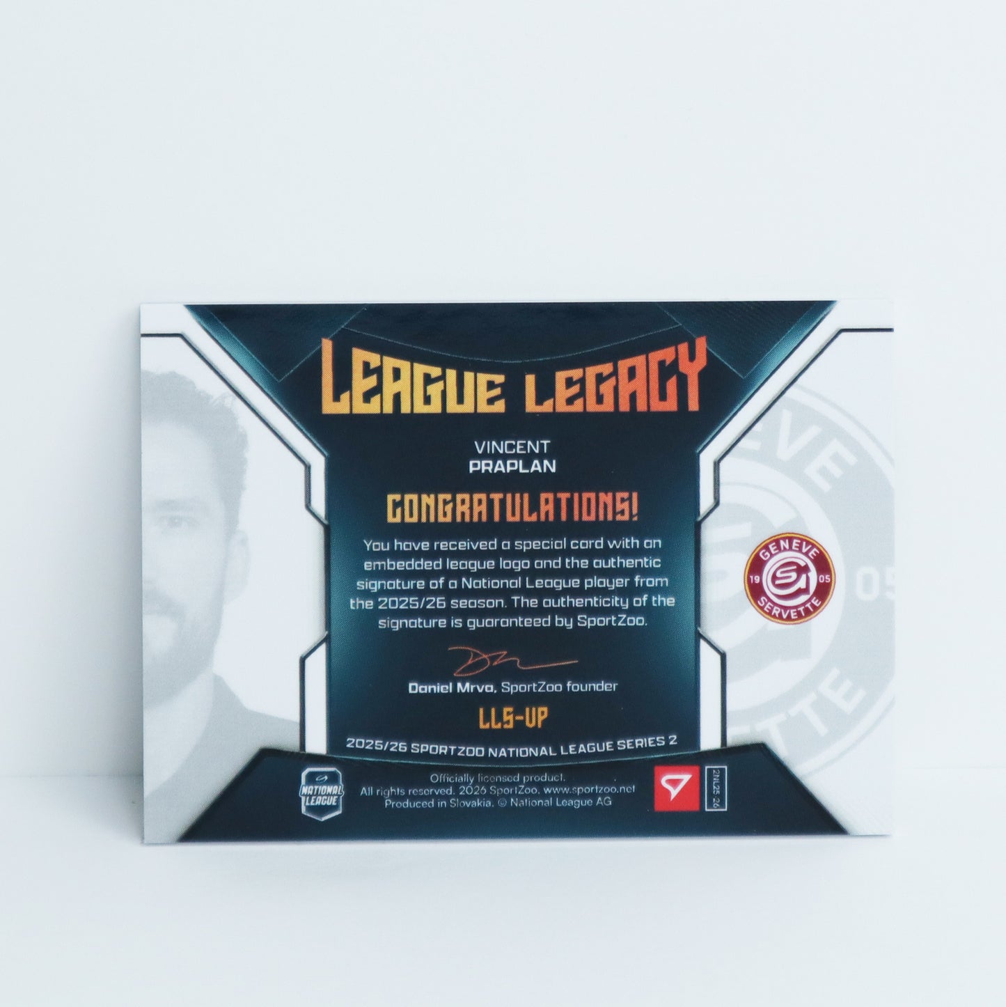 LLS-VP - GSHC - VINCENT PRAPLAN - LEAGUE LEGACY GOLD AUTO - 3/9