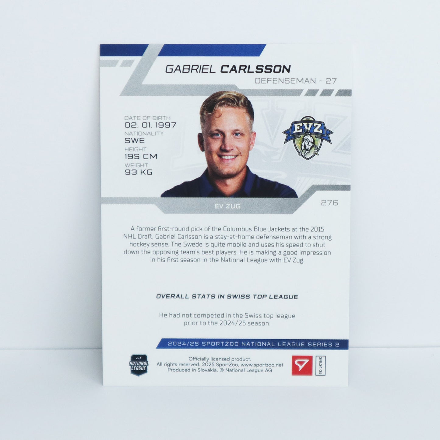 276 - EVZ - G. CARLSSON - BASE BLUE - 15/30