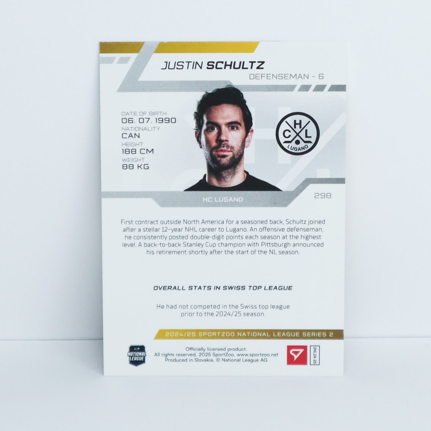 298 - HCL - JUSTIN SCHULTZ - BASE RED - 09/20