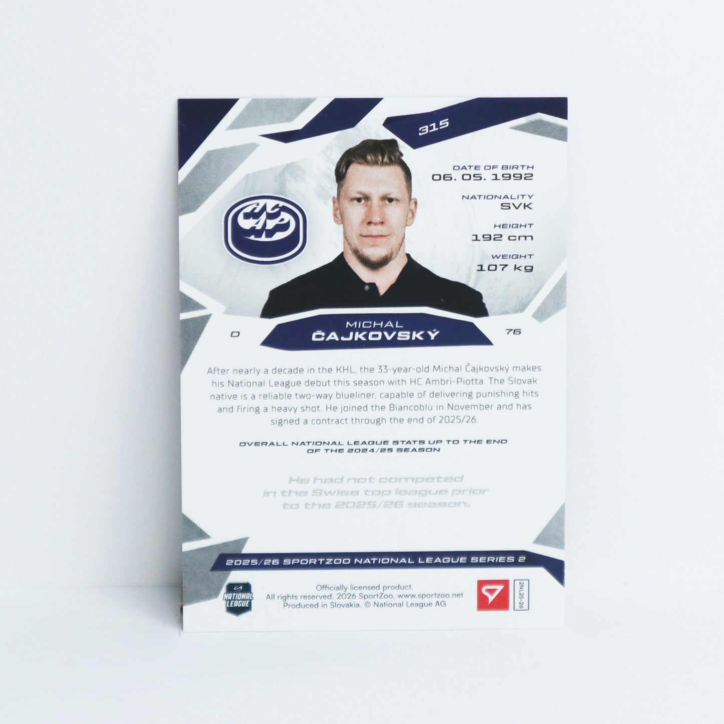 315 - HCAP - MICHAL CAJKOVSKY - BASE RED - 15/20
