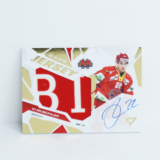 GJS-KN - EHCB - JOHNNY KNEUBUHLER - GAME JERSEY GOLD AUTO - 12/30