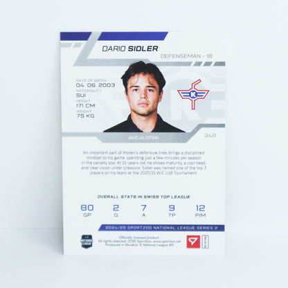 348 - EHCK - DARIO SIDLER - BASE BLACK - 1/1