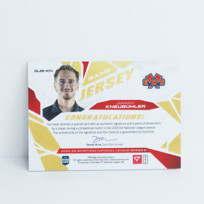GJS-KN - EHCB - JOHNNY KNEUBUHLER - GAME JERSEY GOLD AUTO - 12/30
