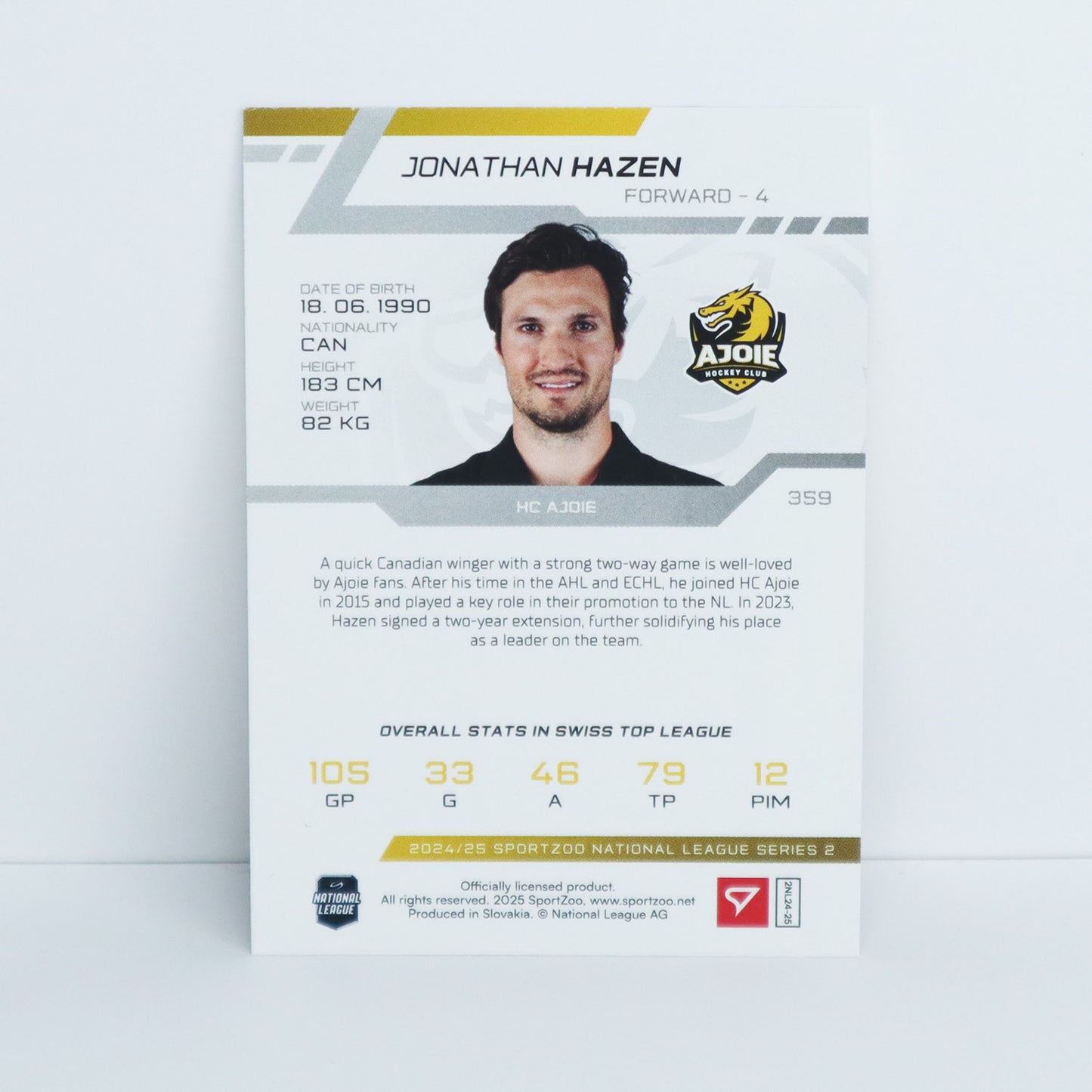 359 - HCA - JONATHAN HAZEN - BASE RED - 14/20