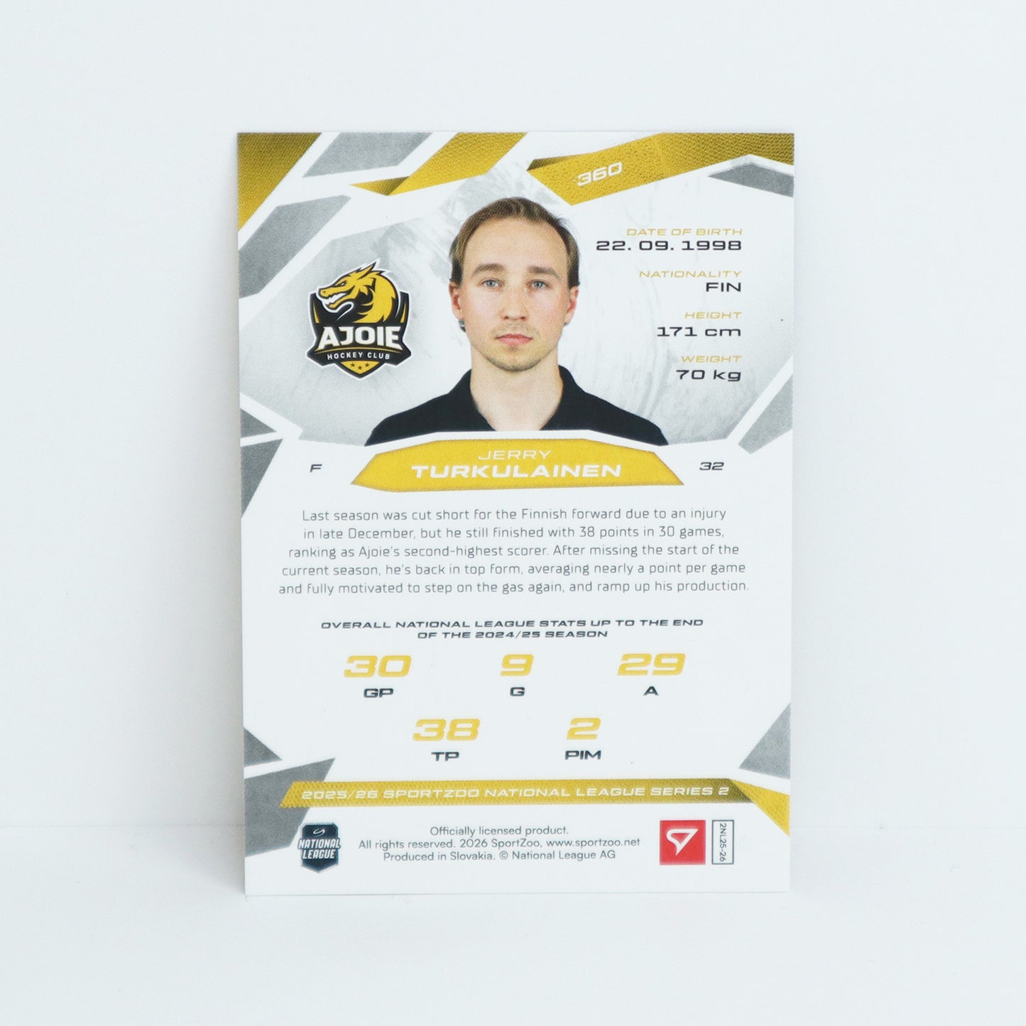 360 - HCA - JERRY TURKULAINEN - BASE GOLD - 08/10