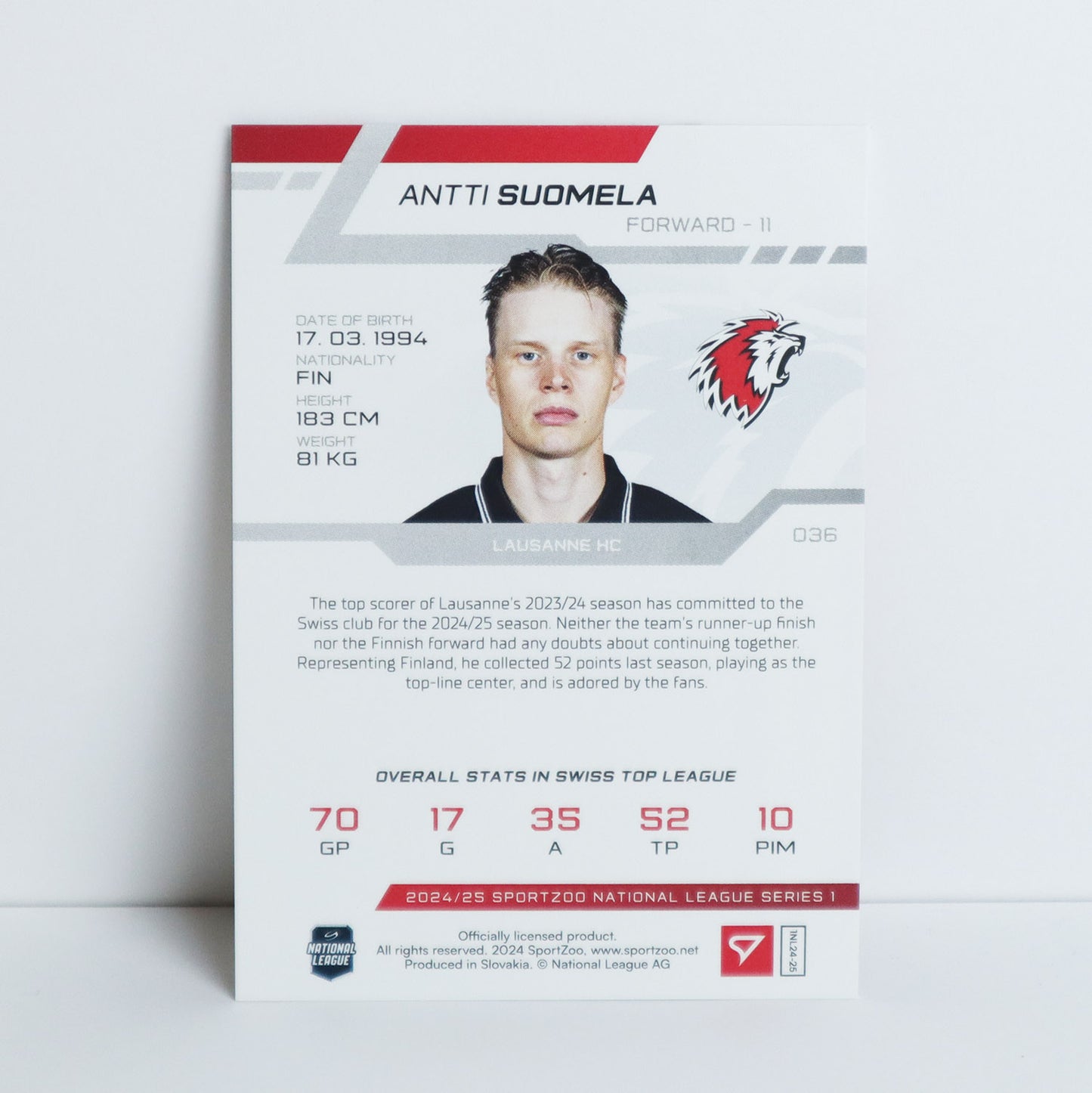 036 - LHC - ANTTI SUOMELA - BASE RED - 03/20