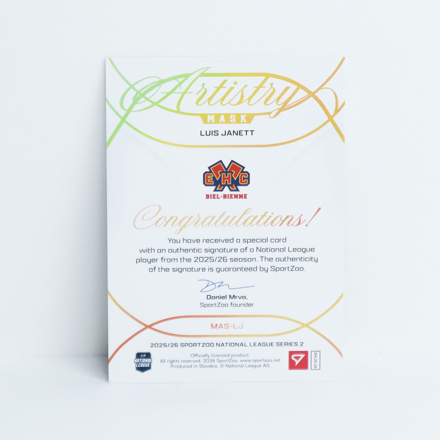 MAS-LJ - EHCB - LUIS JANETT - MASK ARTISTRY GOLD AUTO - 18/35