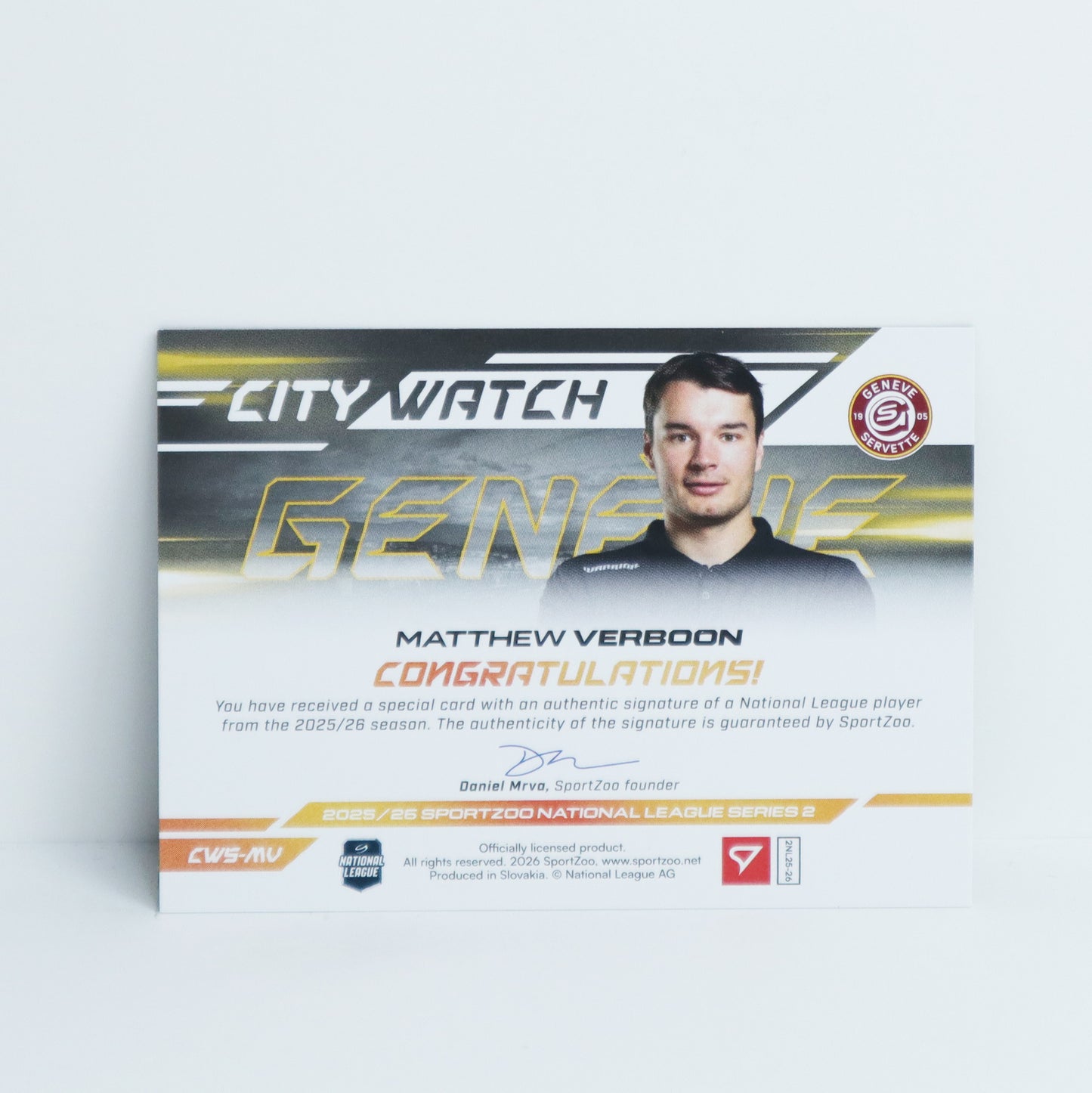 CWS-MV - GSHC - MATTHEW VERBOON - CITY WATCH GOLD AUTO - 23/35