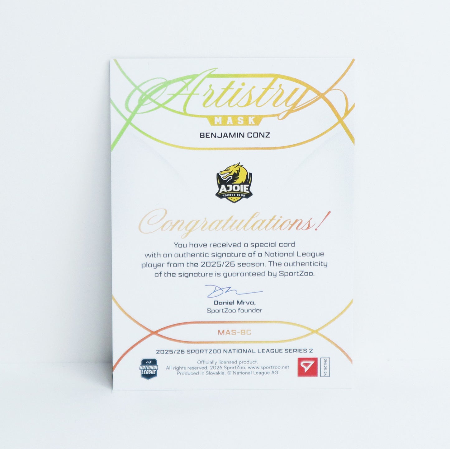 MAS-BC - HCA - BENJAMIN CONZ - MASK ARTISTRY GOLD AUTO - 34/35