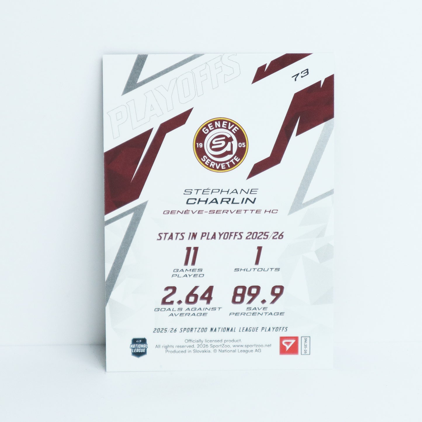 73 - GSHC - STEPHANE CHARLIN - BASE RED - 09/30