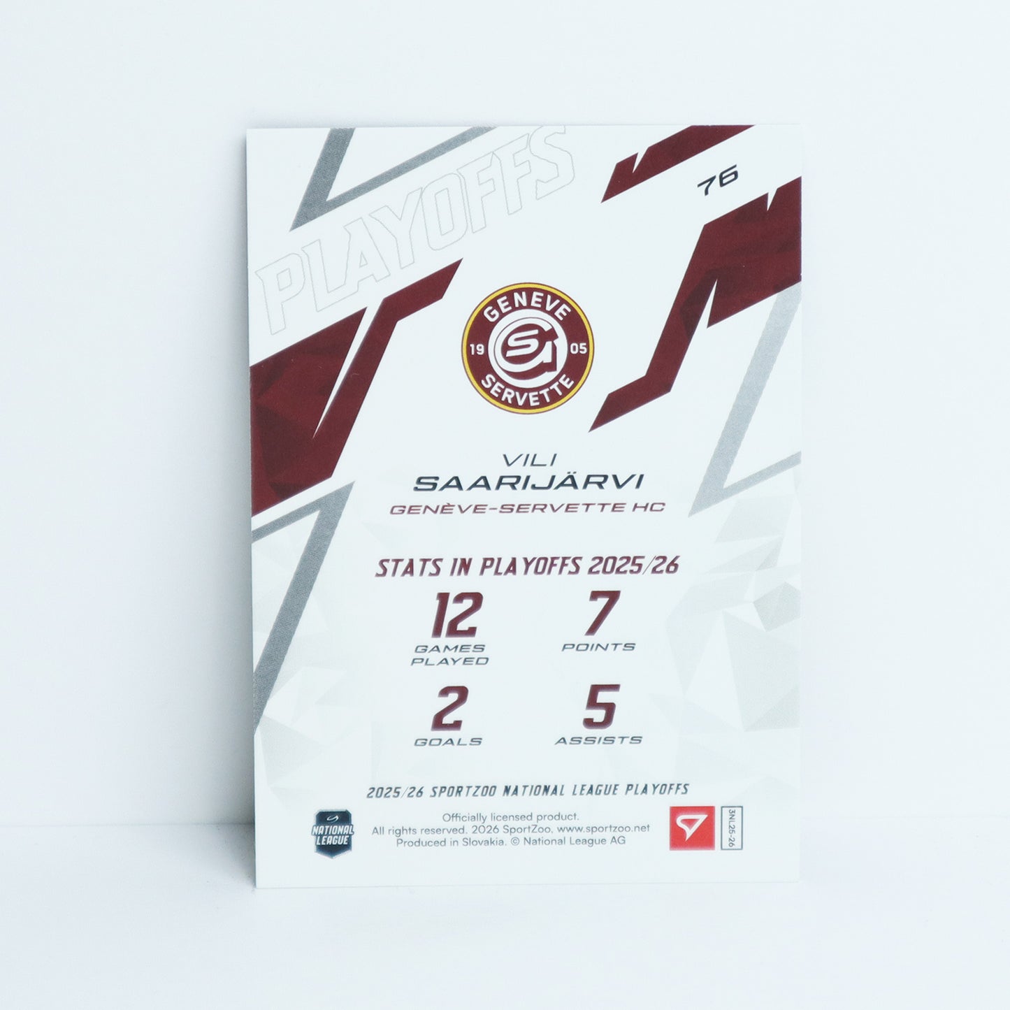 76 - GSHC - VILI SAARIJARVI - BASE RED - 18/30