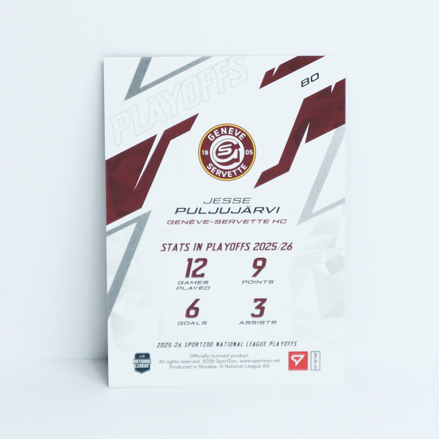 80 - GSHC - JESSE PULJUJARVI - BASE RED - 08/30