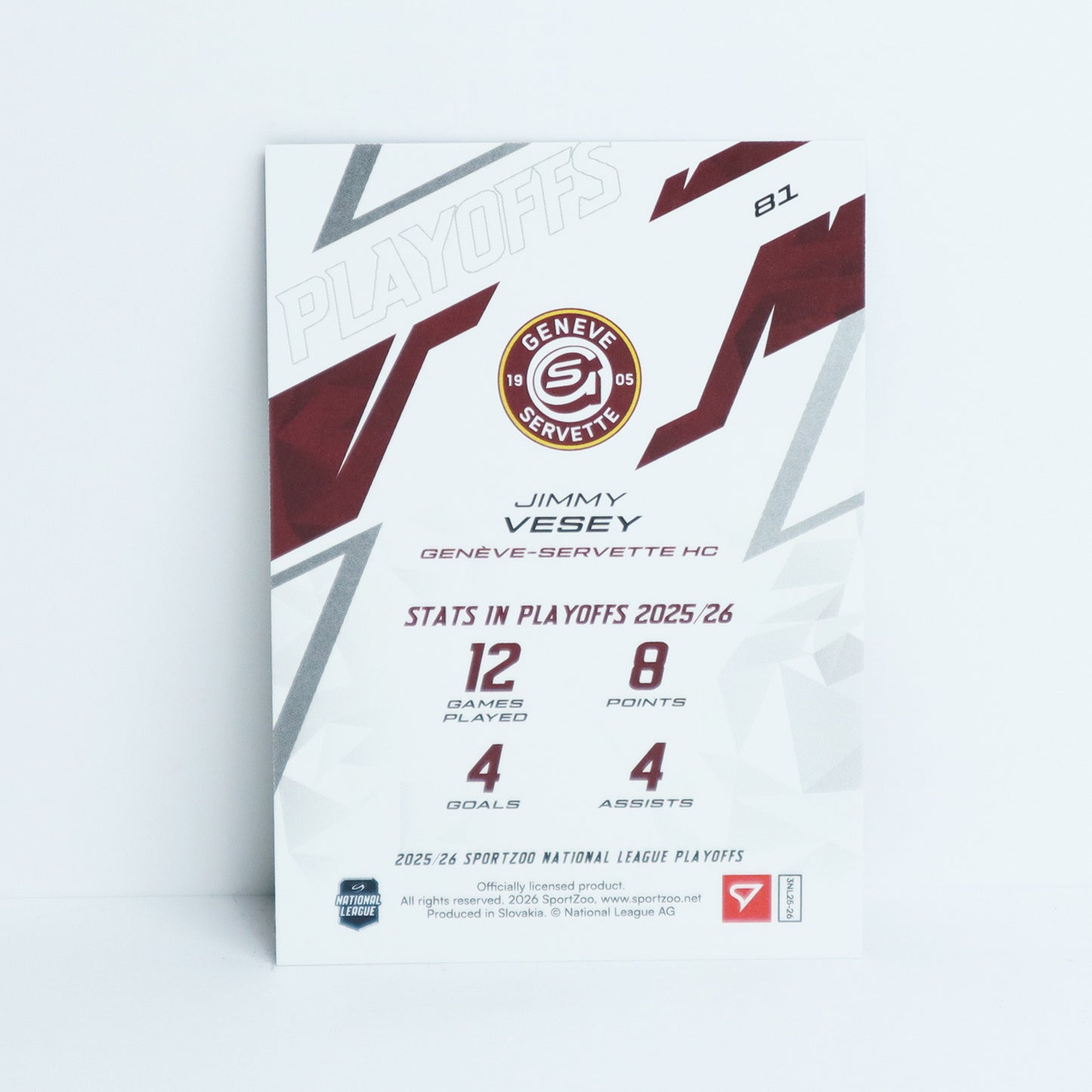 81 - GSHC - JIMMY VESEY - BASE RED - 25/30