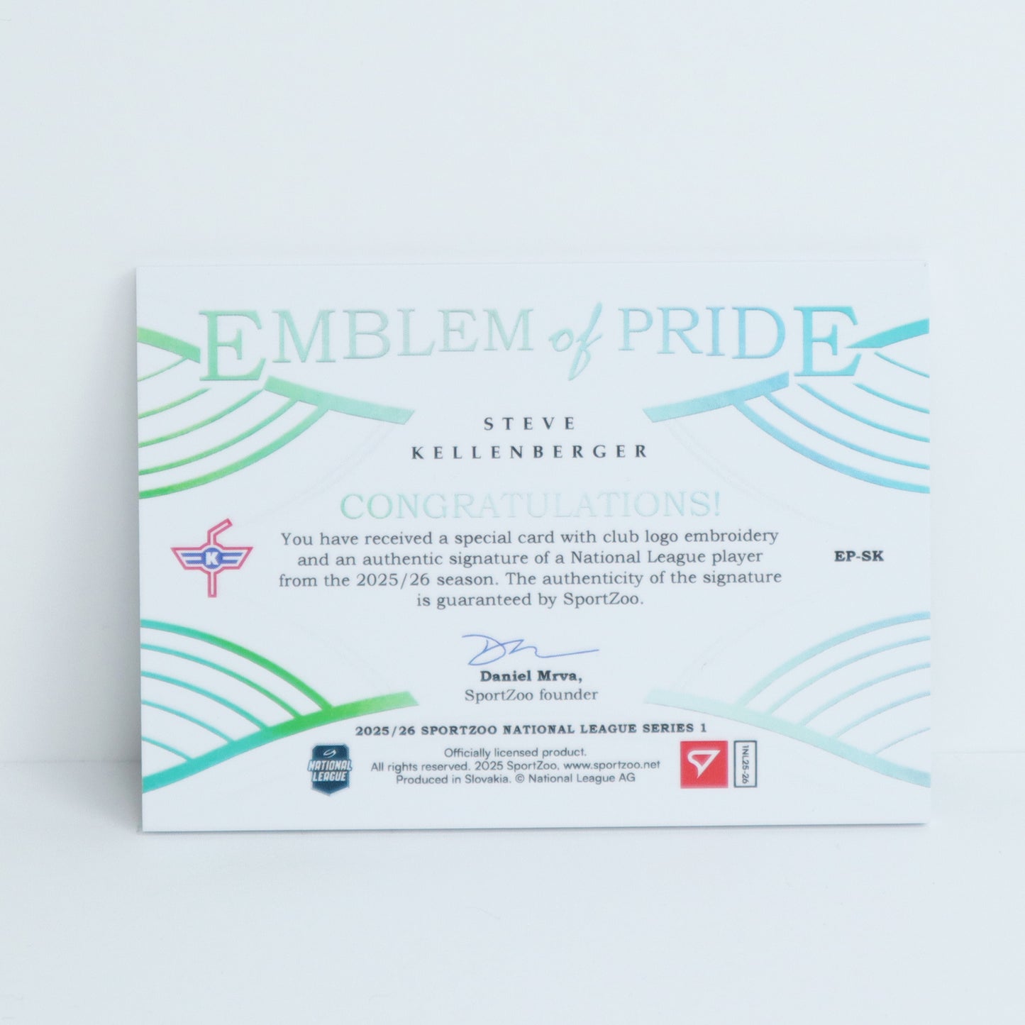 EP-SK - EHCK - STEVE KELLENBERGER - EMBLEM OF PRIDE SILVER AUTO - 32/35