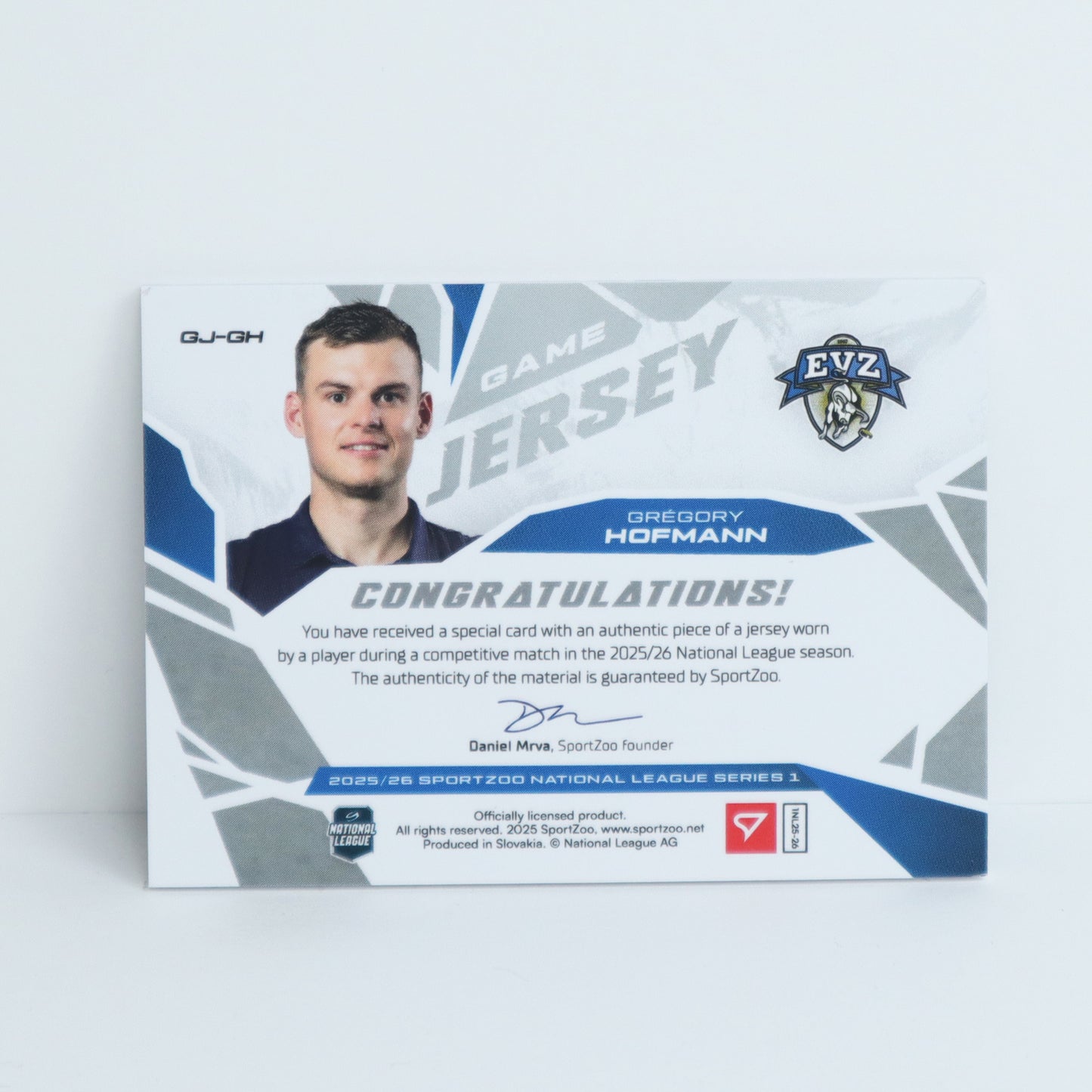 GJ-GH - EVZ - GREGORY HOFMANN - GAME JERSEY SILVER - 50/85
