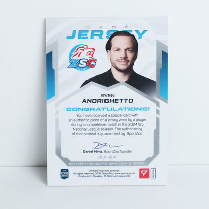 GJ-SA - ZSC - SVEN ANDRIGHETTO - GAME JERSEY SILVER - 35/65