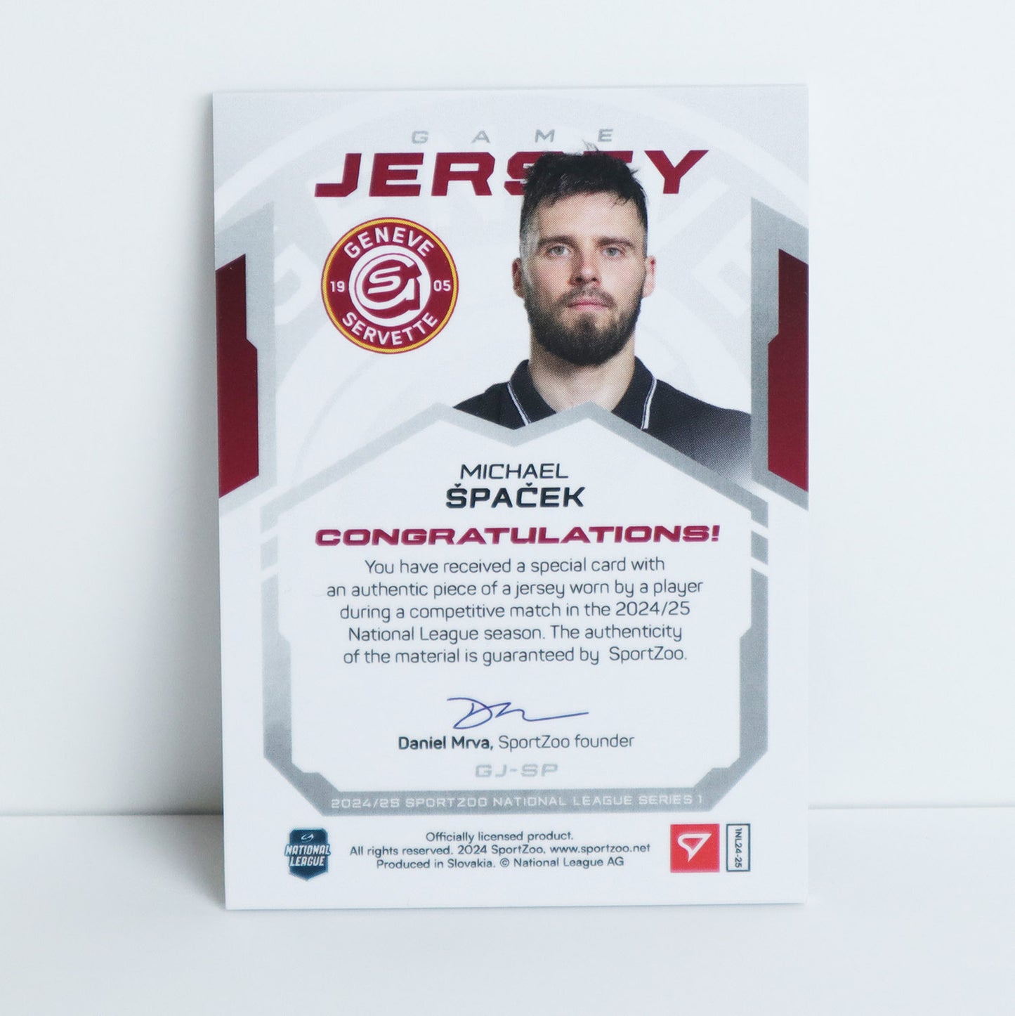 GJ-SP - GSHC - MICHAEL SPACEK - GAME JERSEY SILVER - 55/65