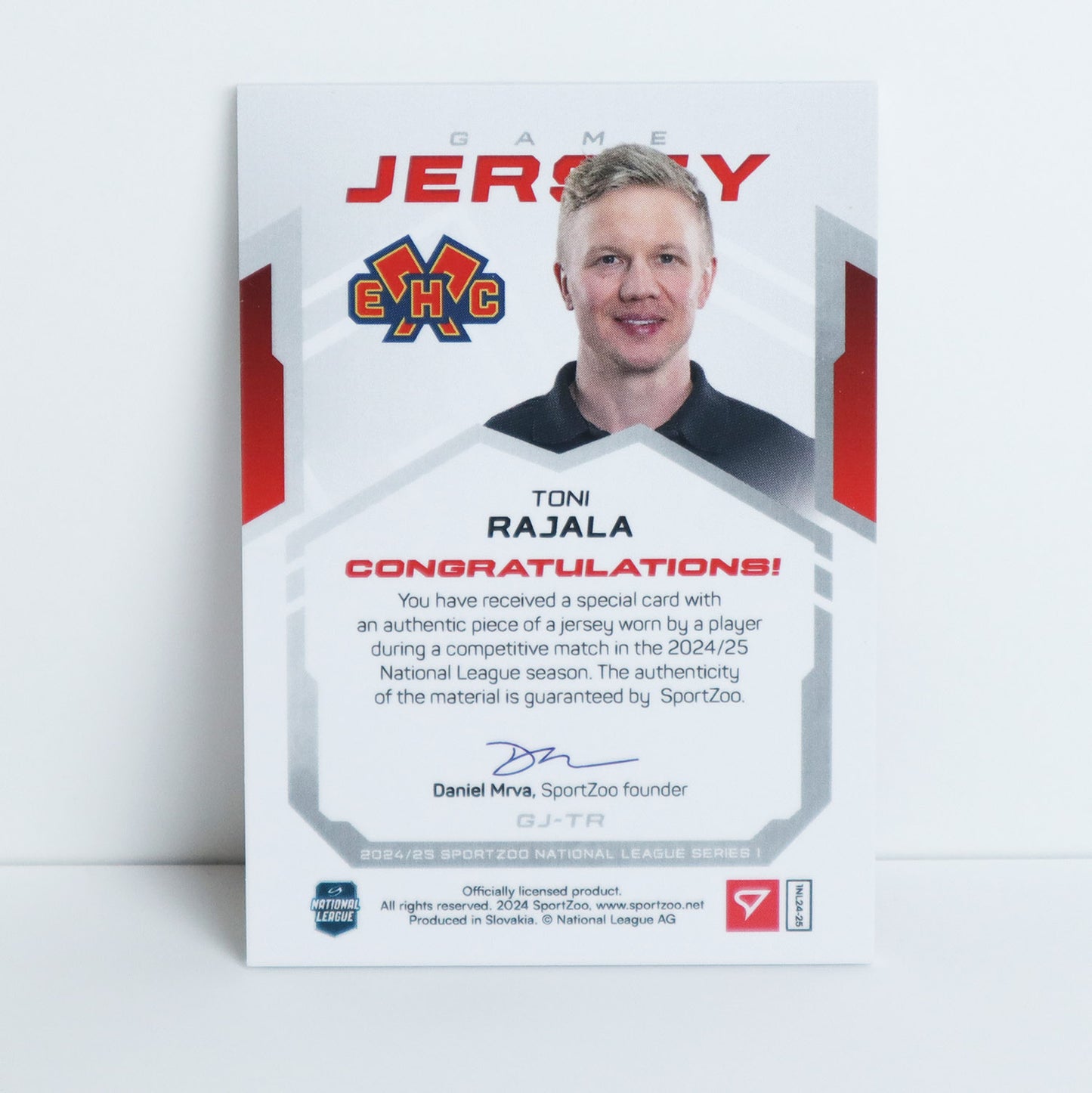 GJ-TR - EHCB - TONI RAJALA - GAME JERSEY SILVER - 55/65