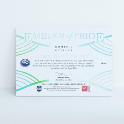 EP-DZ - HCAP - DOMINIC ZWERGER - EMBLEM OF PRIDE SILVER AUTO - 11/35